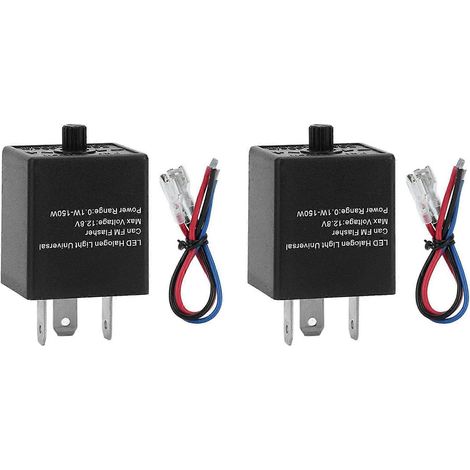 Relais clignotant LED 2X, 12 V, 3 broches, réglable, pour automobile et moto. (1/5)