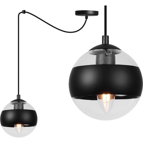 SUSPENSION SPIDER TOLEDO NOIRE 1 PLAQUE ABAT-JOUR NOIR E14 (1/5)