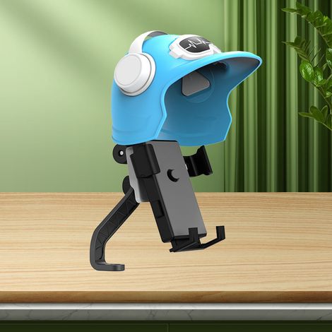 Support téléphone étanche casque moto, porte-navigateur GPS résistant soleil, fixation rétroviseur vélo électrique, bleu, modèle universel (1/5)