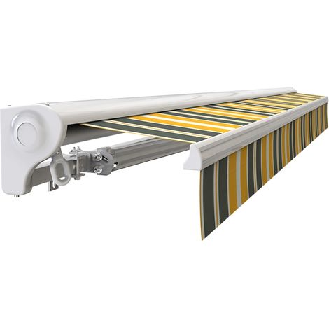 Sunny Inch – Store banne demi-coffre motorisé et manuel 2.5m x 2m – Aluminium extrudé – Toile imperméable anti-UV – Télécommande incluse