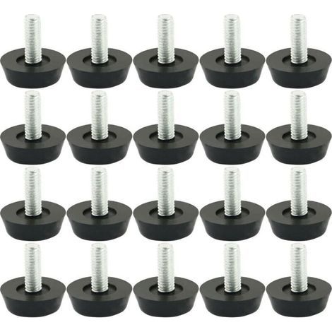 20 pezzi M6 x 20mm Piedini di livellamento regolabili per mobili, Piedini regolabili, Gambe per mobili, Gambe per tavoli, Basi per sedie, Protezioni per pavimenti, Viti, Pattini (1/5)