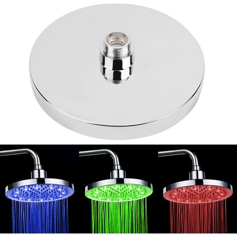 Douche de tête à DEL de 8 pouces avec commande thermostatique tricolore (1/5)