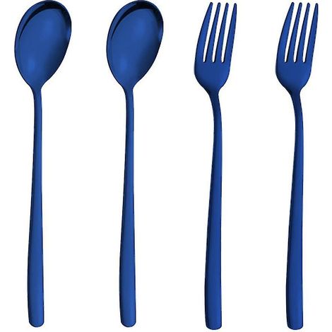Ensemble de 4 fourchettes de table colorées, couverts multicolores modernes (1/5)