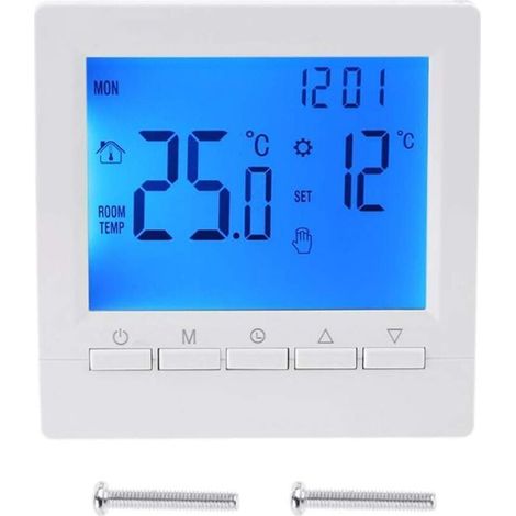 Enowelir Thermostat Intelligent Mural avec Écran LCD pour Chauffage au Sol et Rétroéclairage Bleu (1/4)