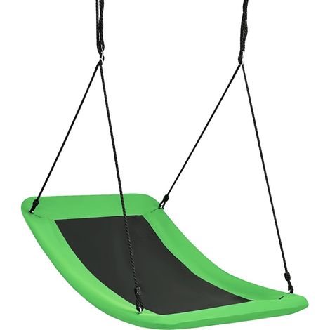 Balançoire Suspendue d’Extérieur en Tissu Oxford Vert 83 x 155 cm, Cadre Acier Solide, Cordon Réglable, Charge 300 kg, Balançoire d’Arbre Jardin et Aire de Jeux (1/5)