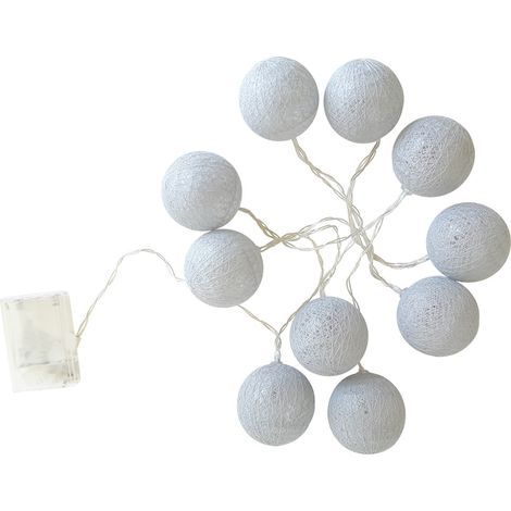 Guirlande LED 10 boules Atmosphera® Gris