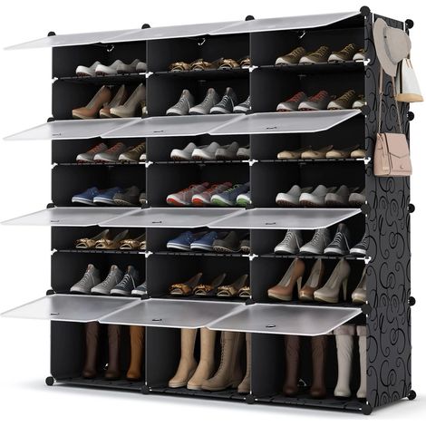 Meuble Chaussure, 7 Niveaux Rangement Chaussure 42 Paires Etagere Chaussure avec Porte pour Entrée Salon Chambre