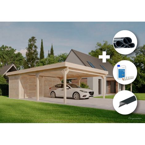 Kit complet - Carport double Alpholz Henri Naturel 598 x 790 cm (1/5)