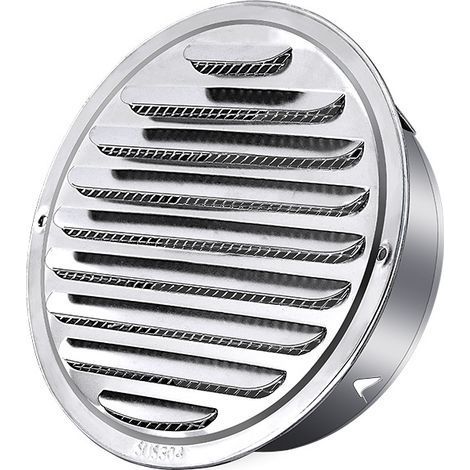 Grille d'extraction ronde en acier inoxydable (120 mm), hotte aspirante, grille de ventilation ronde, hotte extractrice de fumée avec moustiquaire