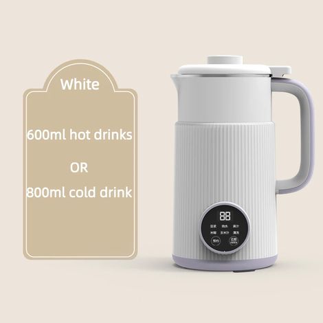 (600 ml Blanc) Machine à lait de soja électrique, extracteur de jus, machine à lait de soja sans filtre, mixeur 220 V (1/5)