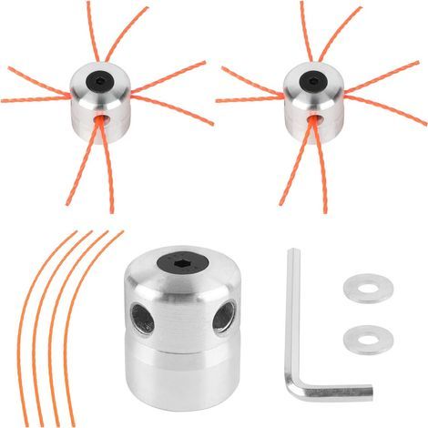 2X Tête de débroussailleuse universelle en aluminium tête de coupe-herbe fil nylon M8 M10 (1/5)