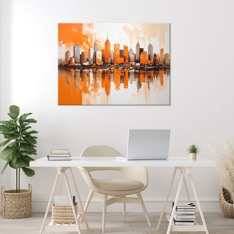 Wandbild Orangefarbene Stadtgebäude Imitation Farbe 60x40 (1/4)