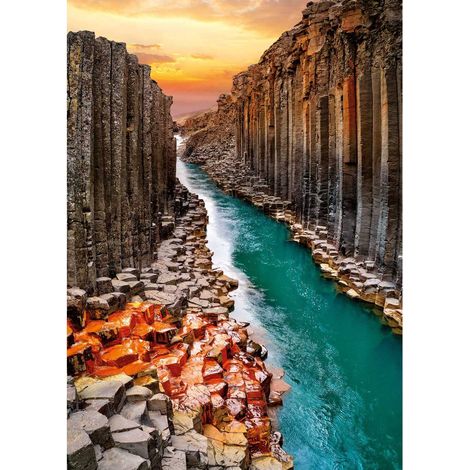 Tableau sur toile canyon basalte 100x140 cm - Impression sur Toile Murale Décorative - Image imprimée en HD sur Toile - Toile sur Châssis en Bois FSC - Fabriqué en France (1/5)
