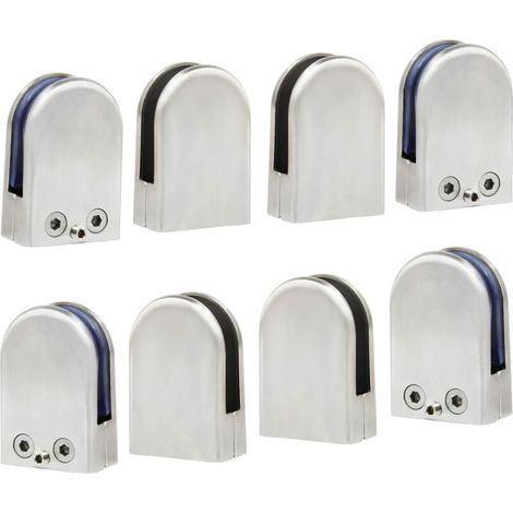 8 Stück (10–12 mm) Glasklemme, Glashalter, 304 Edelstahl, Klemmhalterung, Klemme, flache Klemme, Handlauf, Fenster, Balustrade, verstellbar, Treppe, Badezimmer (1/5)