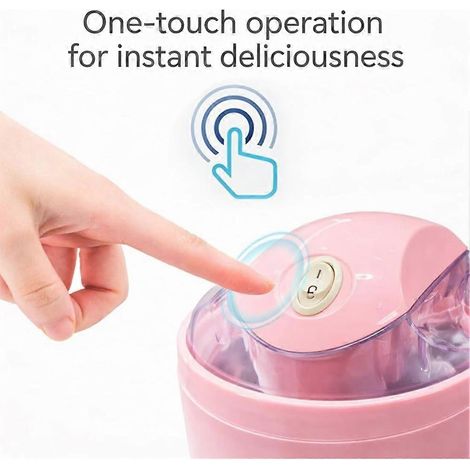 Mini sorbetière, machine à desserts individuelle, sorbetière compacte à un bouton, convient pour les yaourts, les sorbets et les gelatos, prise bleue standard européenne. (1/5)