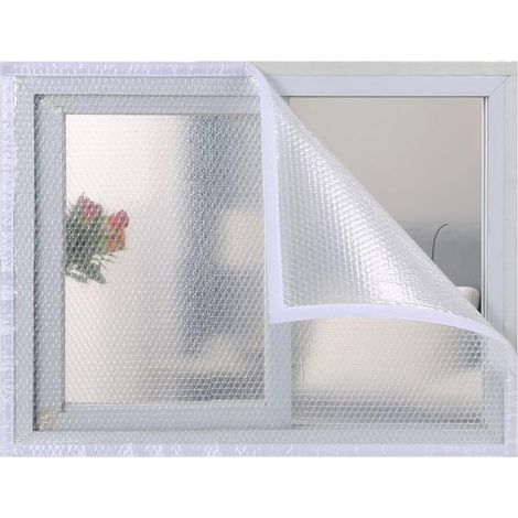 Rideaux d'isolation d'hiver, kit d'isolation de fenêtre, film isolant de fenêtre semi-transparent, rideaux en plastique coupe-vent, Velcro, réglables (80120 cm).