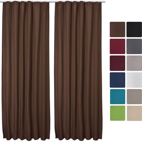 Beautissu – Lot de 2 rideaux thermiques occultants 140x245cm – Tissu lourd 210 g/m² – Protection chaleur et froid – 90% d'opacité