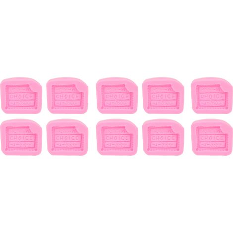 10-teiliges Set flexibler, leicht zu lösender Silikon-Schokoladenformen, perfekt für Partys und Geburtstagsessen, rosa. (1/5)