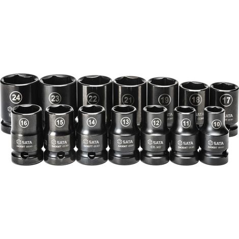 1/2" Kraft-Steckschlüsseleinsätze, dünnwandig, 14-tlg., 10-24 mm (1/5)
