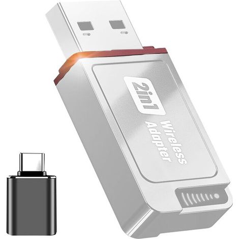 Questo è un adattatore wireless 2 in 1 per CarPlay, compatibile sia con CarPlay che con Android Auto. Si tratta di un adattatore Bluetooth USB che trasforma un adattatore cablato in uno wireless.
