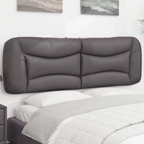 Cabecero de cama acolchado Hvar cuero sintético gris 160 cm vidaXL (1/5)