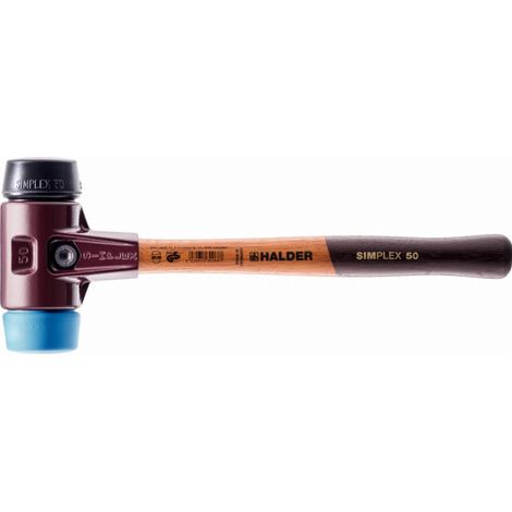 Mazza HALDER SIMPLEX morbida in TPE / gomma con corpo in ferro malleabile e manico in legno - D=30 mm - 3012.030