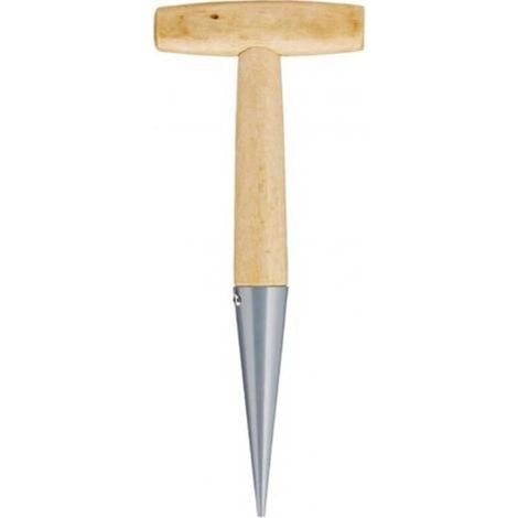 Pointed bulb spade, 28 cm - Manual spade with sturdy wooden handle - Ideal for adult gardening, brown