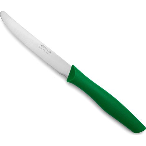 Coltello da tavolo Arcos Nova 188821 in acciaio inox Nitrum e mango Polipropilene, lama colore verde 11 cm con coperchio e espositore