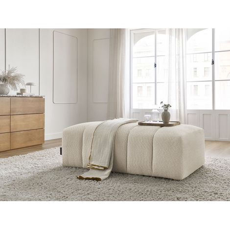 BOBOCHIC - Pouf pour canapé modulable ANNECY tissu bouclette Beige (1/5)