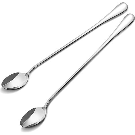 Cuillère À Café - Longueur Manche 20 cm - Acier Inoxydable - Pour Thé Glacé Cocktail Crème Glacée - Lot De 4 (1/5)