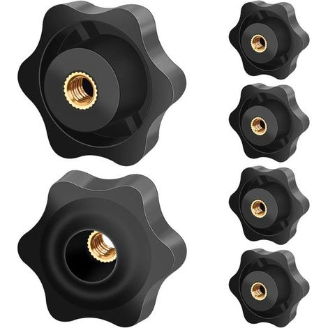 6 Pièces Ecrou à PoignéE En éToile M6 DiamèTre ExtéRieur 38mm Vis MoletéE Filetage Moleté Bouton De Serrage Pour Machines Et éQuipements, Meubles