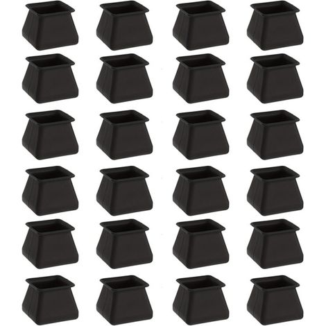 Protecteur Pied de Chaise, Capuchon Silicone Meuble 24 Pcs, Protecteur Sol, Carre Sans Rayure Silencieux pour Salle a Manger, Bureau, Parquet, Carrelage (1/5)