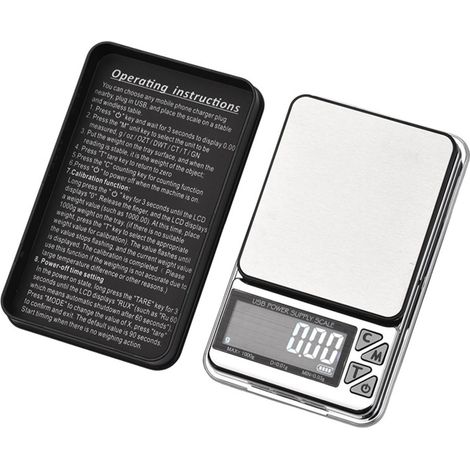 Balance électronique de haute précision, petite balance domestique rechargeable pour l'or et les bijoux, pesage précis au gramme près.