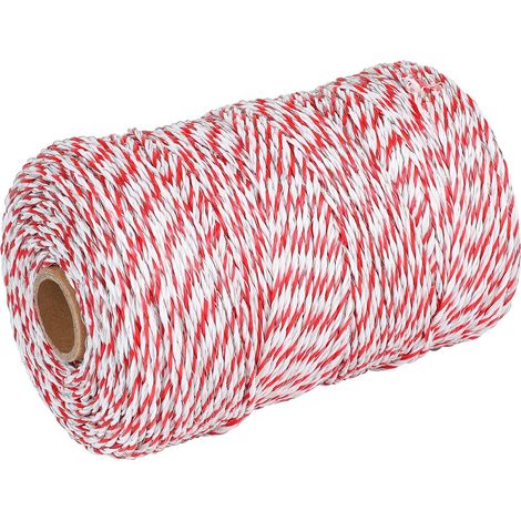 Fil de Clôture Électrique 250m, Corde de Pâturage Rouge/Blanc (1/5)