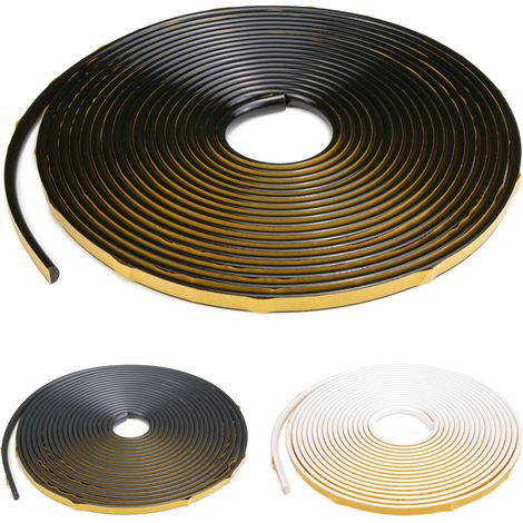 HEXIMO Flexible Zierleiste selbstklebend PVC Kantenschutz Fugenband Kunststoff Dekoration: Schwarz, 10 Meter (1/4)