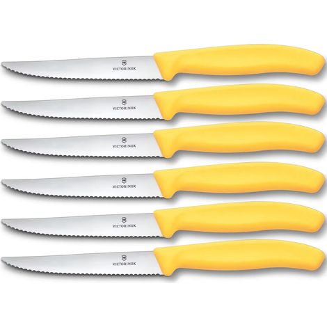 Victorinox Coltello da Bistecca / Pizza Lama 12 Cm Swiss Classic Manico Giallo 1 Pz