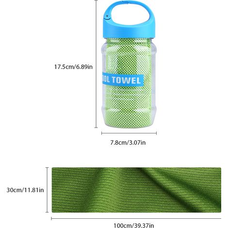 Serviette rafraîchissante en bouteille de soie glacée, serviette rafraîchissante 3D bicolore (1/5)