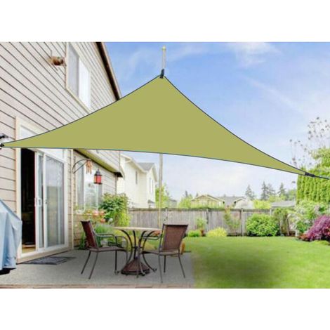 Dreieckiges Sonnensegel 3x3x3m, wetter- und UV-beständige PES-Polyesterplane mit Seilen, ideal für Gärten