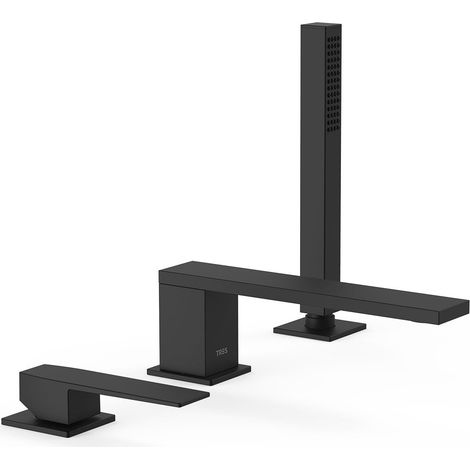TRES 20216103NM SLIM Grifo Monomando para Borde De Bañera Color Negro Mate - ref: 20216103NM