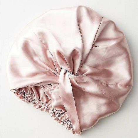Bonnet de nuit en soie de mûrier pour femme, soin des cheveux, bandeau en soie naturelle double face pour dormir, cadeau personnalisé pour femme (1 pièce, rose) Yaju (1/3)