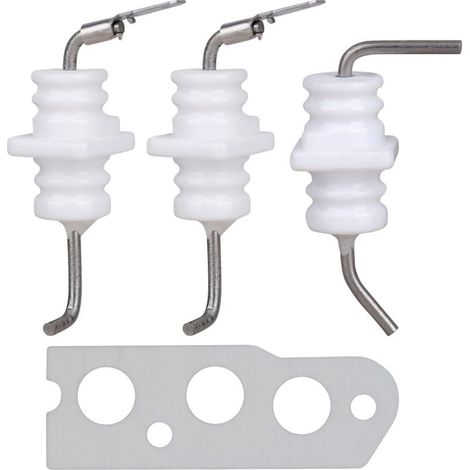 ZVD Kit d'électrodes à tige de flamme Pièces de rechange pour chauffe-eau 104000192-K pour chauffe-eau Rinnai R75 et R94 (1/4)