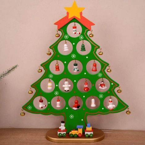 Roter Weihnachtsbaumschmuck – mit 28 Mini-Dekorationen, ideal für Tische und Kaminsimse – 1 Stück, 20 x 27 cm, grün (1/5)