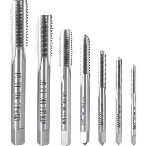 7pcs Metric HSS Left Hand Thread Taps M3-M12 [All Sizes] (1/5)