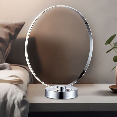 Lampe de table lampe de table lampe de chevet lampe de lecture lampe de lecture, argent chromé, commande tactile, LED 12,5W 540Lm blanc chaud, LxPxH 30x12x33cm (1/5)