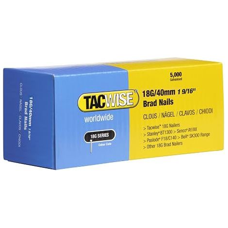 TACWISE BOÎTE DE 5000 CLOUS DE FINITION TYPE 18 G 40 MM