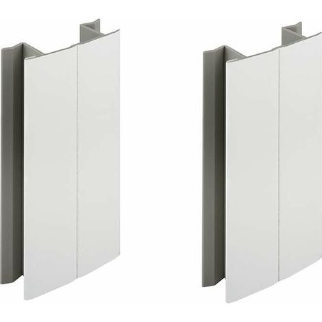 Mehrwinkel-Sockelleistenverbinder, 100 mm, mattweiß, für Ecken von 90° bis 270°. PVC-Verbindungsstück. Saubere Verarbeitung.