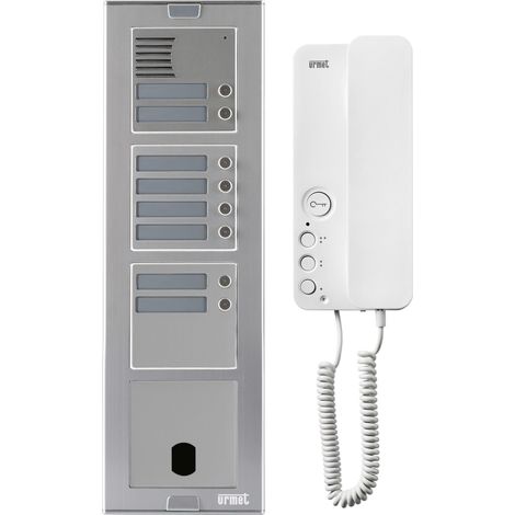 Kit Platine et poste audio Sinthesi Alu 8 boutons 4 modules 2VOICE programme URMET KASA83/08