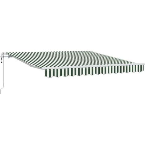 Store banne électrique rétractable, vert et blanc, 350 x 250 cm (1/5)