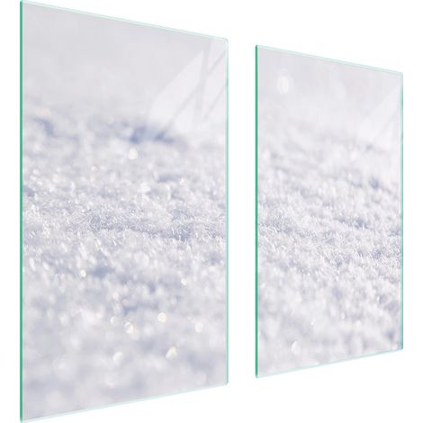 Plaque de protection en verre pour poêle 75x52 blanche (1/5)