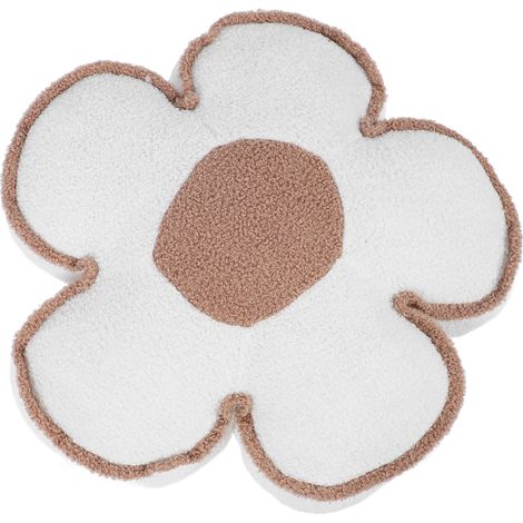 Flower Plush Throw Pillow 60cm Multifunctional Flower Shaped Plush Throw Pillow for Home White (1/4)